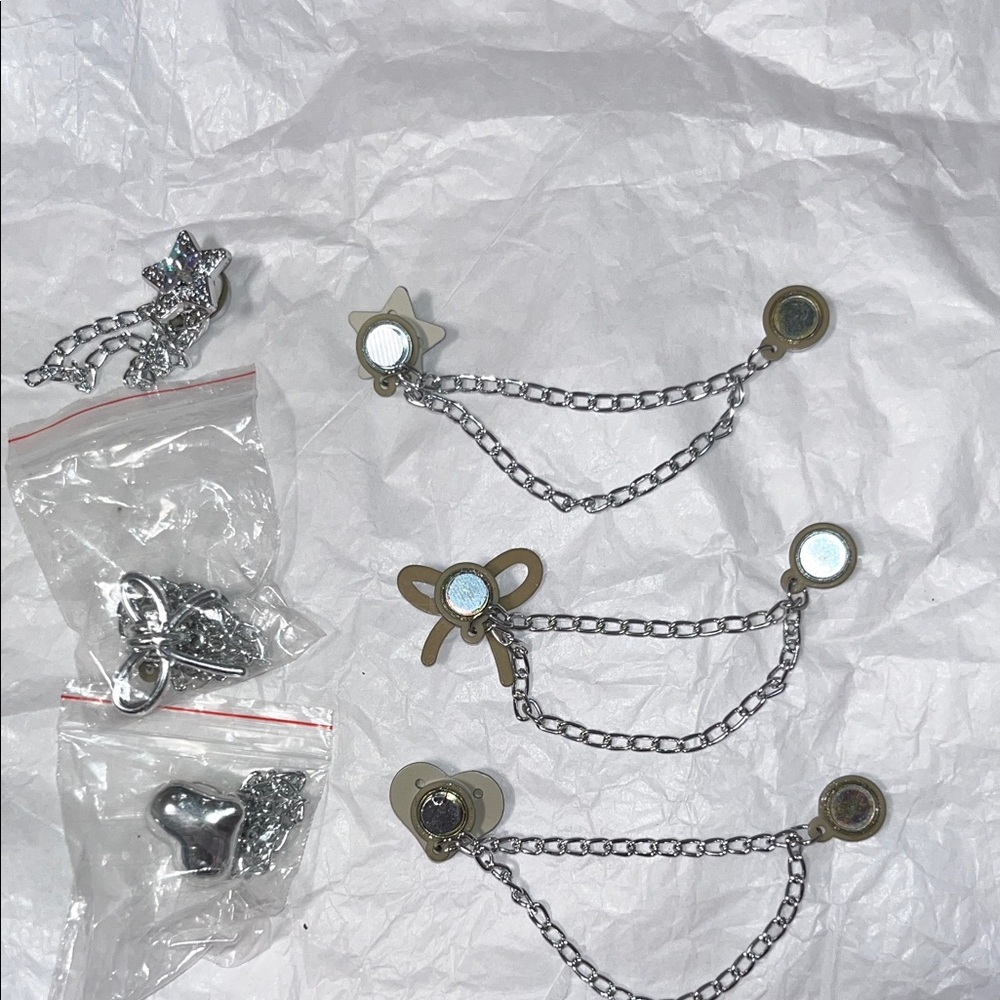Silver Heart , Bow ,Star pants cuffers - Picture 3 of 4